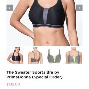 Prima Donna 36G ‘The Sweater’ full support, underwire sports bra